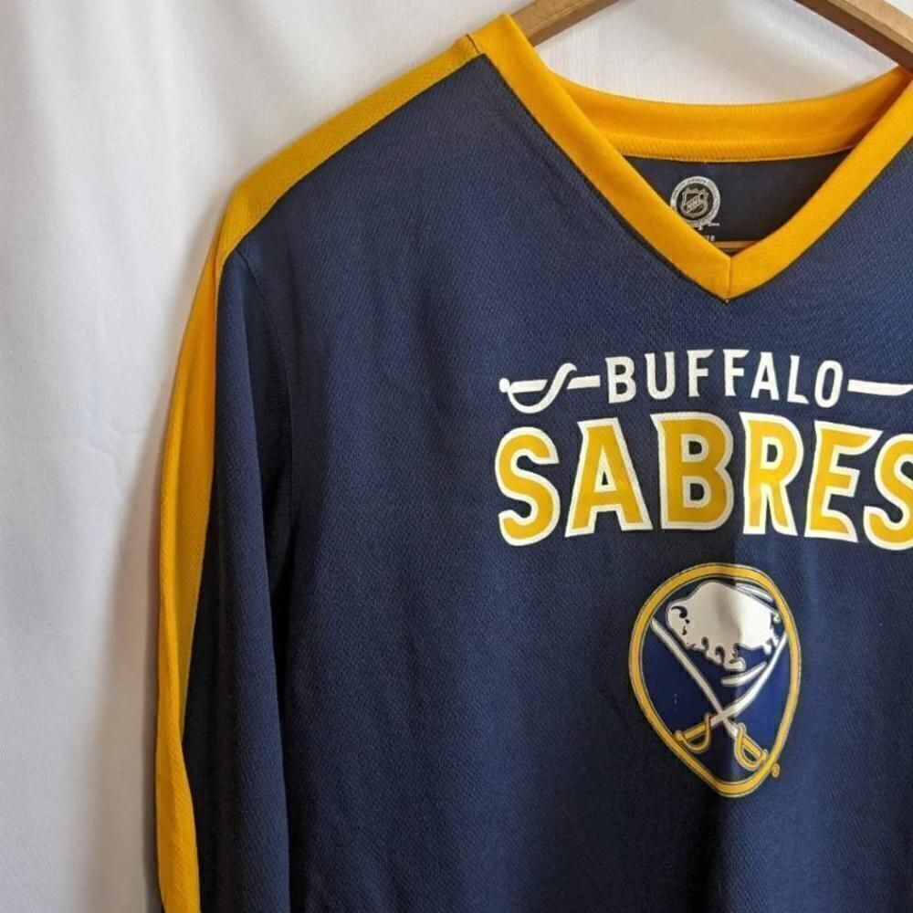 NHL Jerseys Hockey Buffalo Sabres Long Sleeve Blue Size 14/16 - Picture 4 of 7